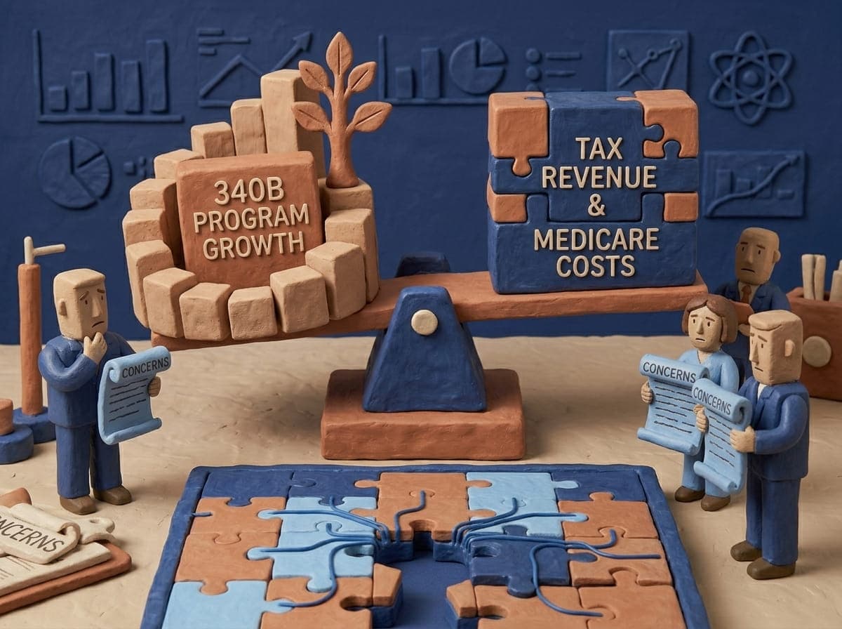 Scale weighing 340B program growth against Medicare cost concerns